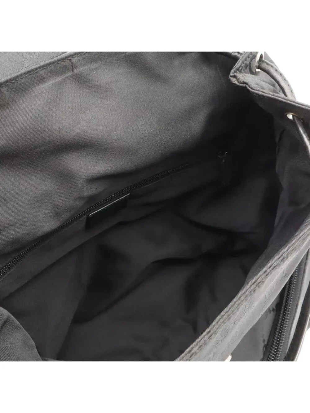 Gucci GG Nylon Backpack Leather Black Silver